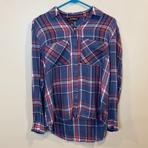 Blue and pink flannel